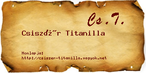 Csiszér Titanilla névjegykártya